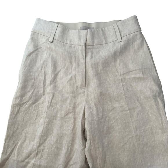H&M Linen Blend Casual Straight Leg Old Money Basic Office Wear Women Pants - Picture 6 of 10